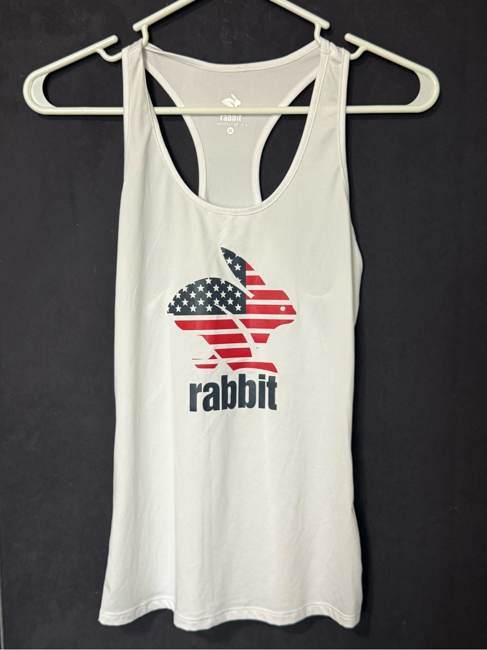 Rabbit USA Flag Graphic Racerback Tank  (read)